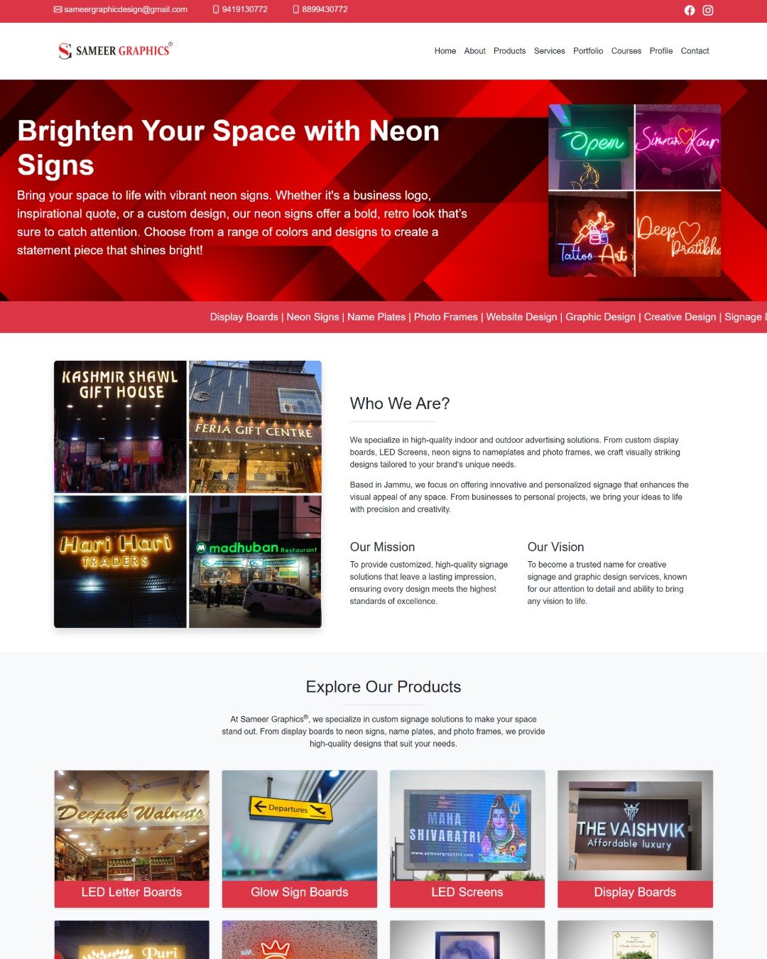 Sameer Graphics Business Website Design