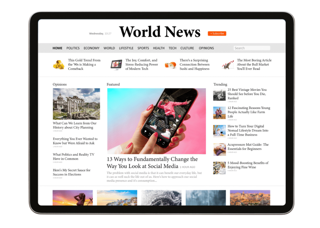 news website design